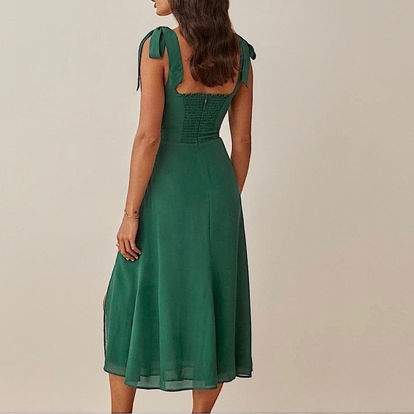 Reformation Twilight Midi Dress | Emerald | Size 2 - Picture 4 of 14